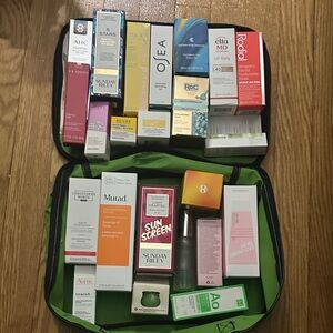 Assorted Skincare Kit with Visible Brand Labels (Sunday Riley, Murad, Elta MD)